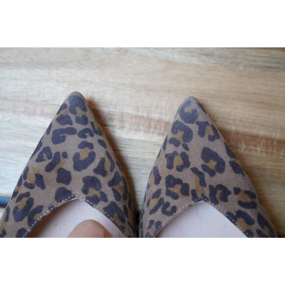 Stuart Weitzman Leopard Print Suede Slingbacks Pumps Kitten Heels Size 6 - Picture 10 of 11